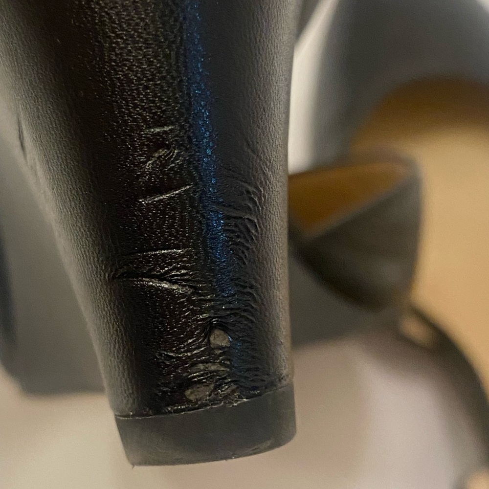 Franco Sarto Black Leather Upper Wedge Heel Women’s size 9.5, Black support Heel - Picture 13 of 14